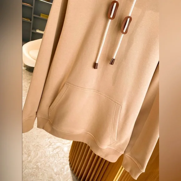 Burberry Beige Hoodie with Plaid Hood